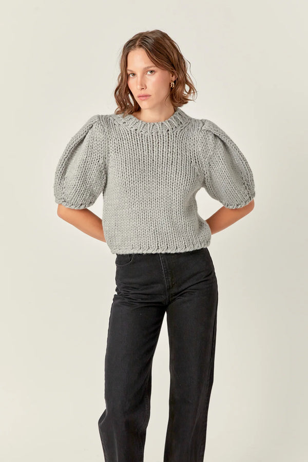 Heavy Yarn Puff Sleeves Knit