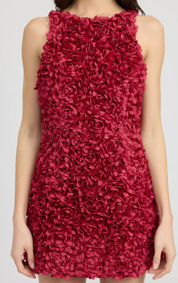 3D Floral Fitted Shift Dress