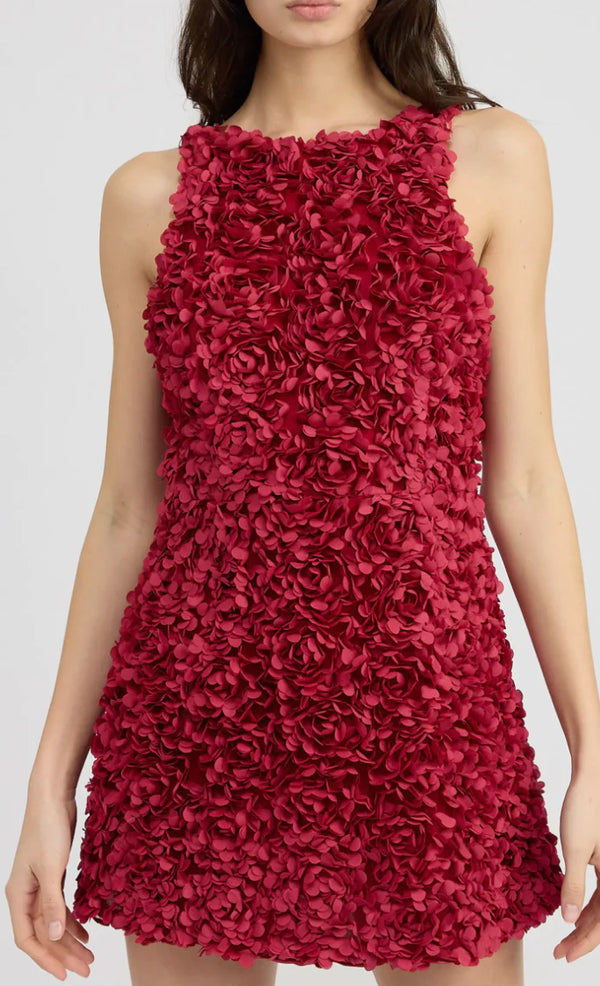 3D Floral Fitted Shift Dress