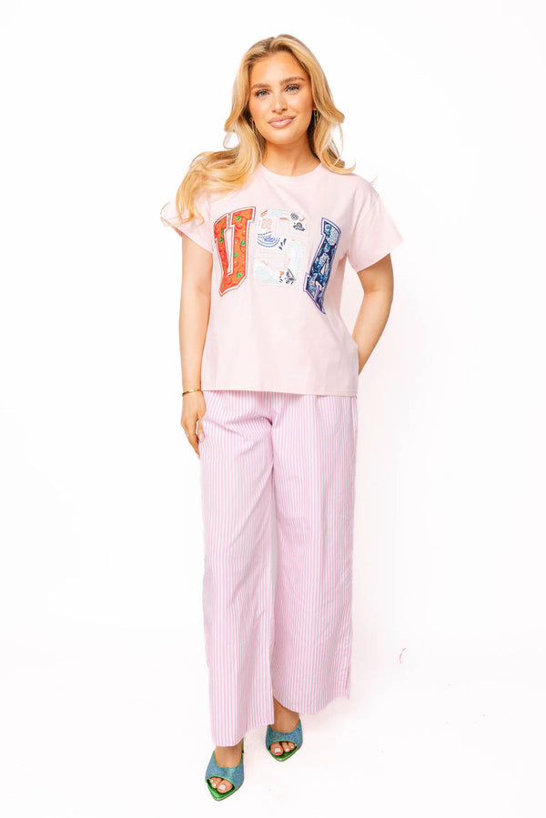 Light Pink 'USA' Bandana Tee