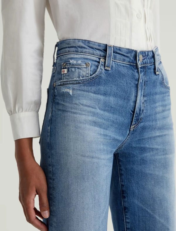Saige Wide Leg Crop AG-ed Mid-Rise Wide Leg Denim