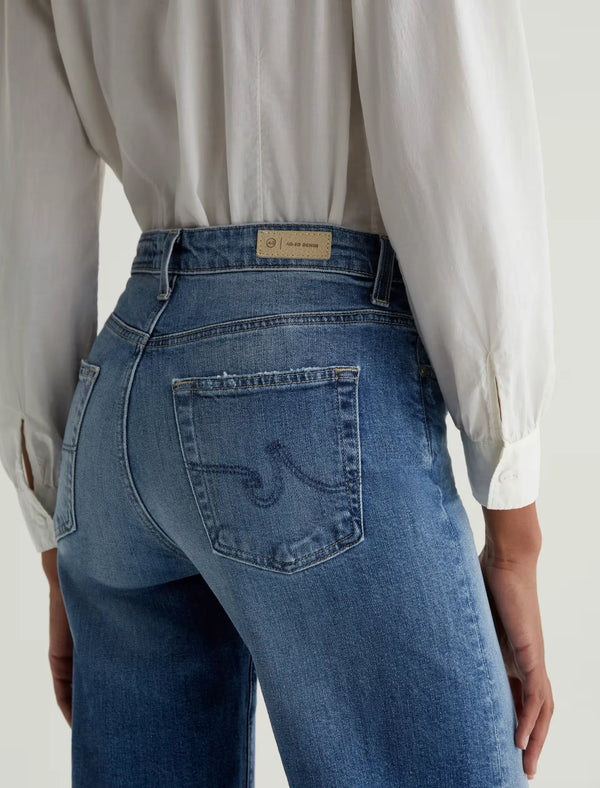 Saige Wide Leg Crop AG-ed Mid-Rise Wide Leg Denim