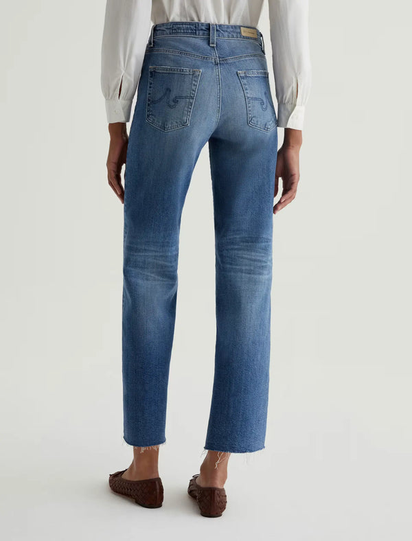 Saige Wide Leg Crop AG-ed Mid-Rise Wide Leg Denim
