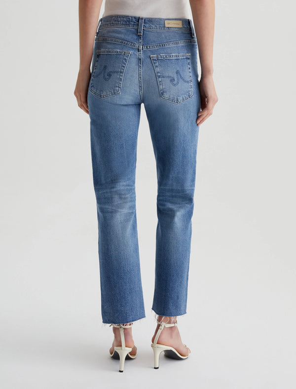 Brinley Crop AG-ed Mid Rise Straight Denim