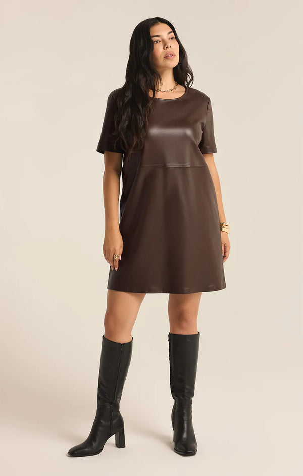 London Faux Leather Mini Dress