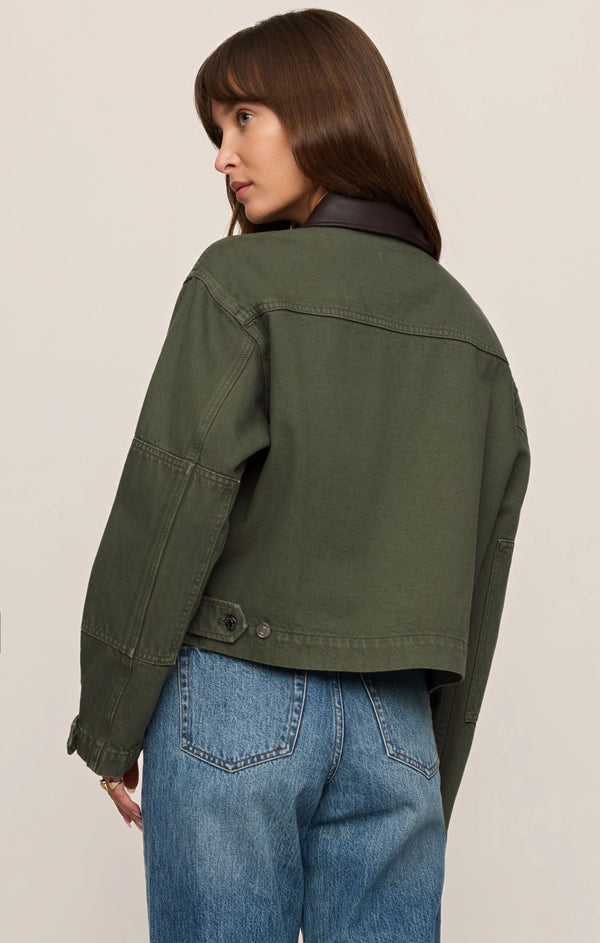 Rey Cropped Denim Chore Jacket