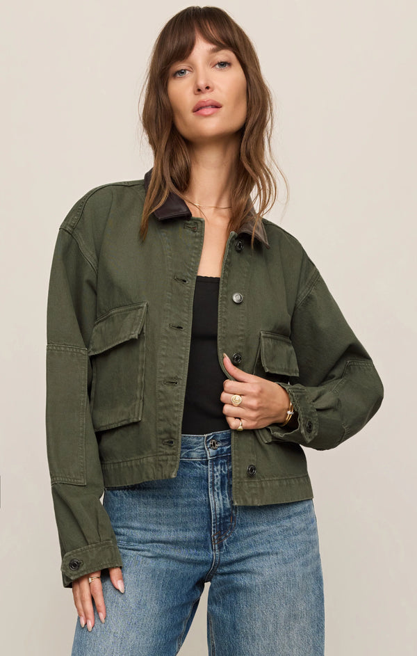 Rey Cropped Denim Chore Jacket