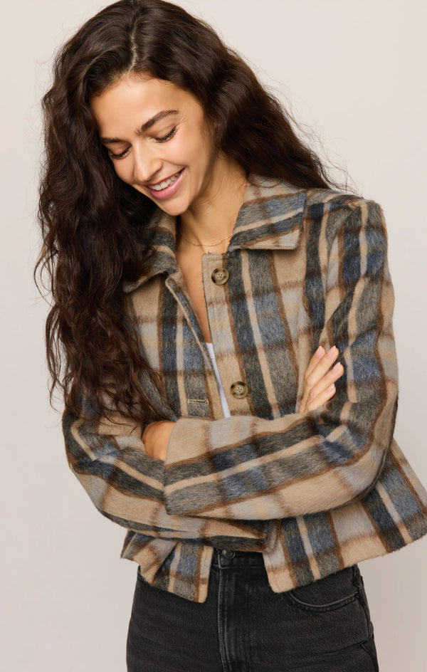 Petra Plaid Cropped Jacket