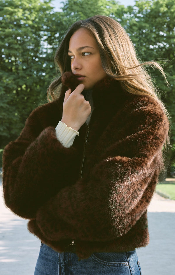Edie Leopard Faux Fur Jacket