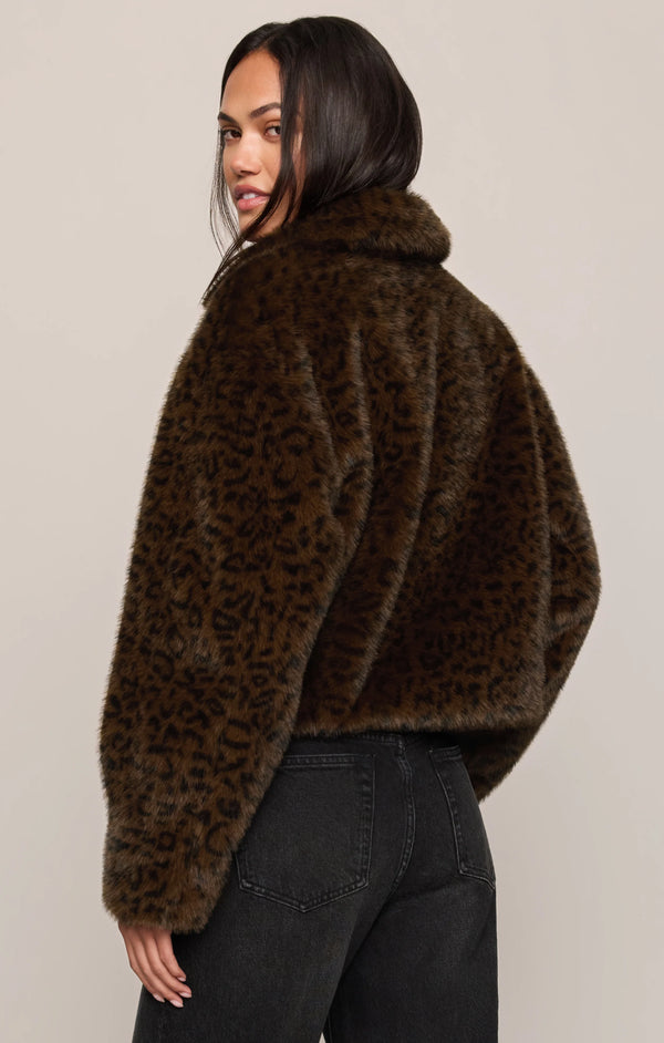 Edie Leopard Faux Fur Jacket