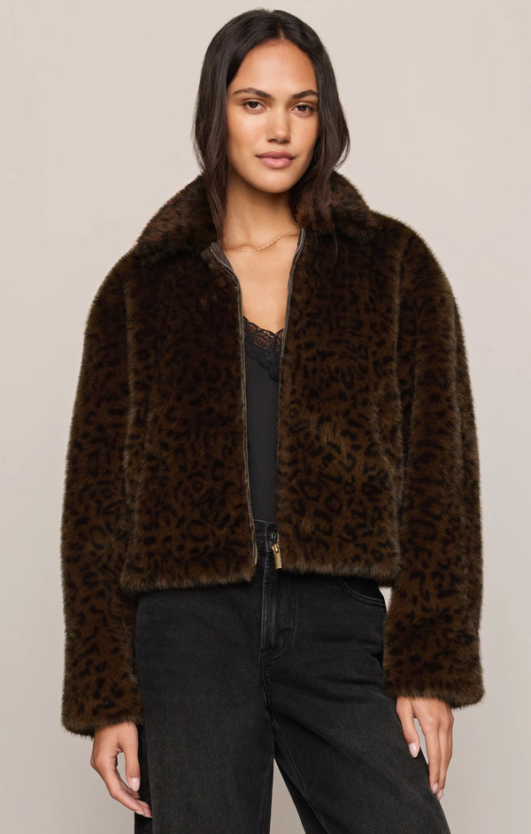 Edie Leopard Faux Fur Jacket