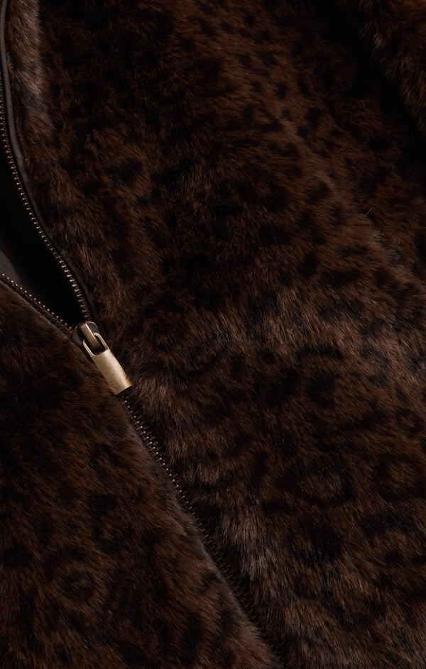 Edie Leopard Faux Fur Jacket