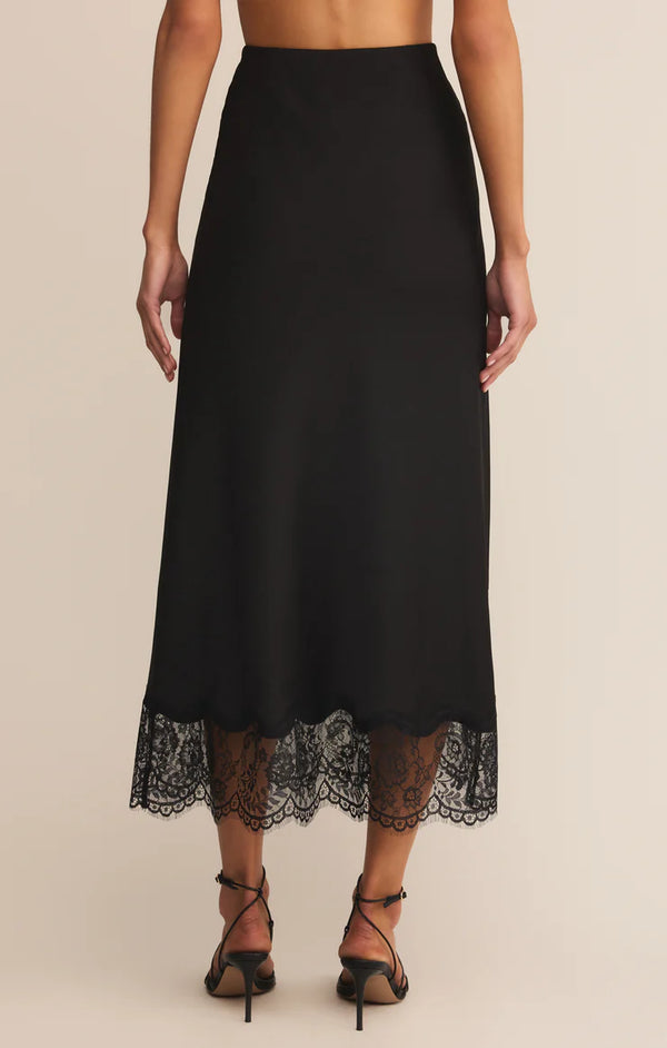 Cinder Lace Satin Midi Skirt