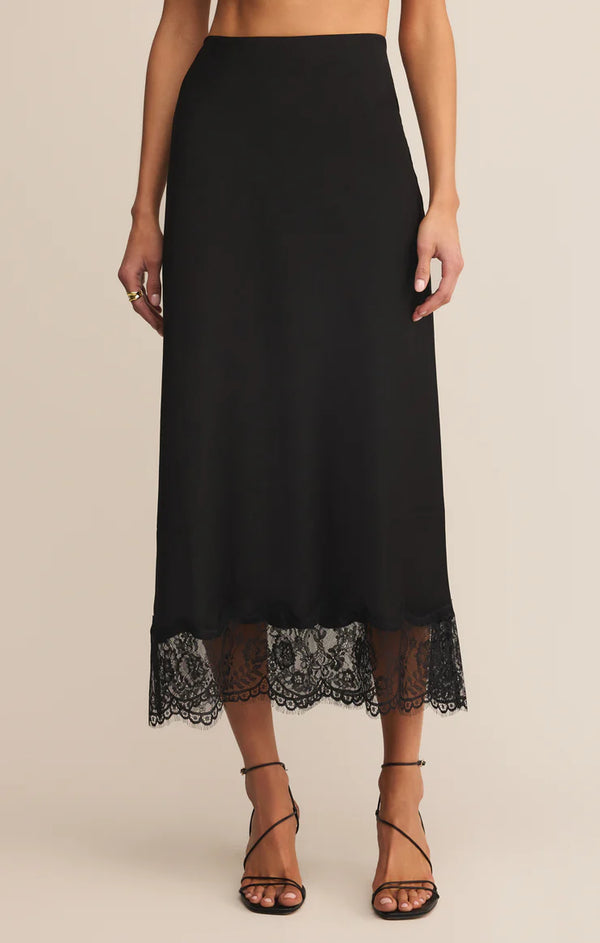 Cinder Lace Satin Midi Skirt