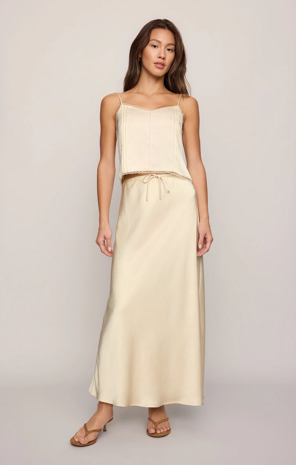 Viva Satin Midi Skirt