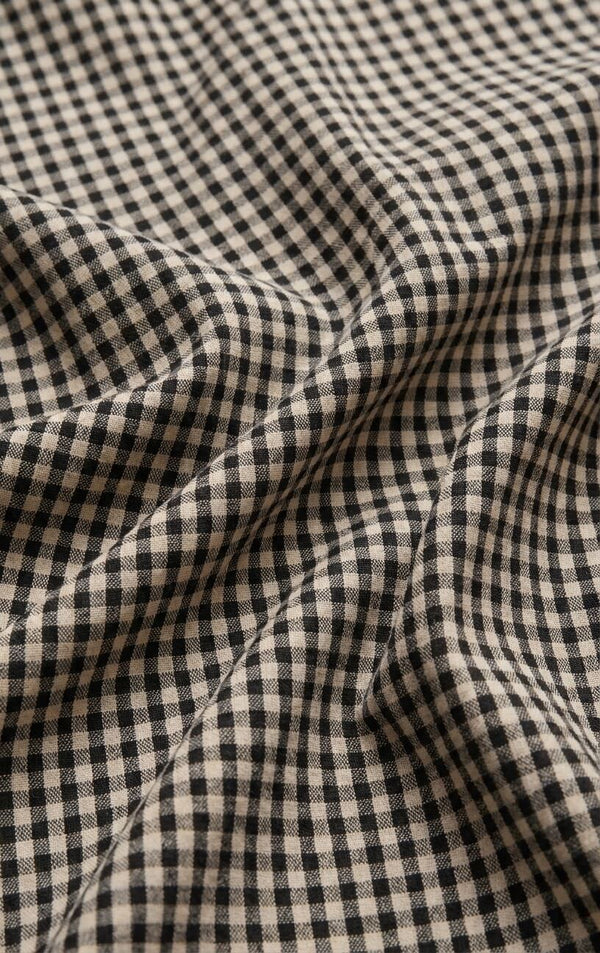 Merit Cropped Gingham Linen Top
