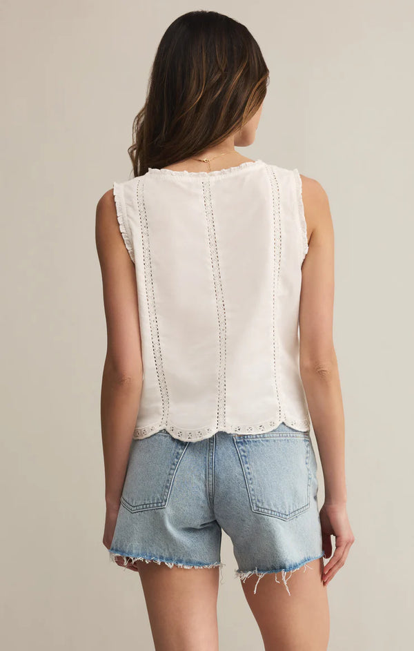 Tomi Embroidered Cotton Tank
