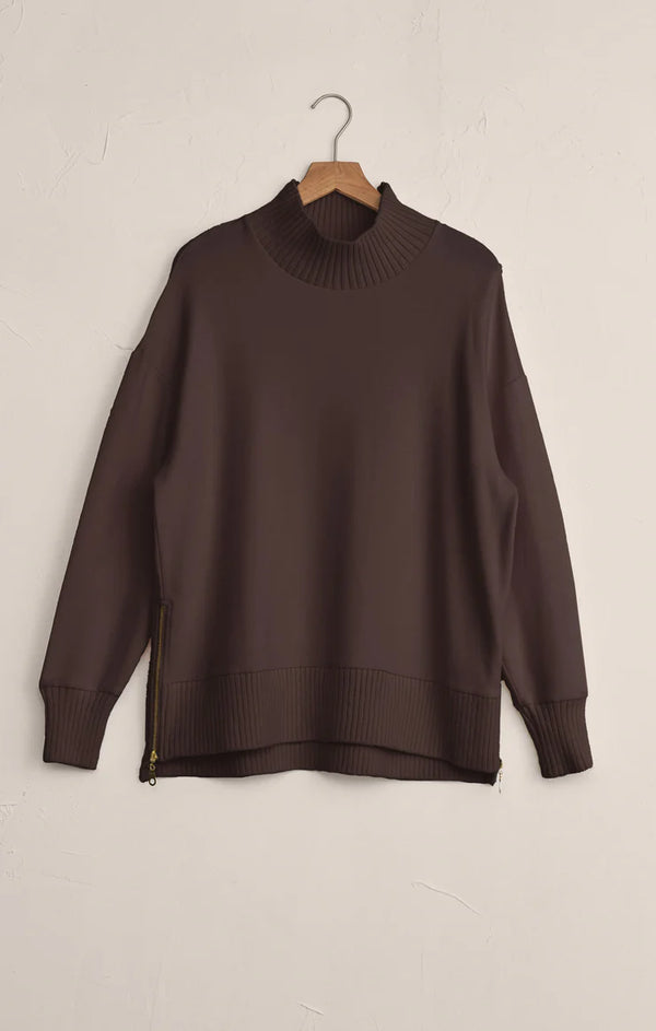 Sable Luxe Mock Neck Top