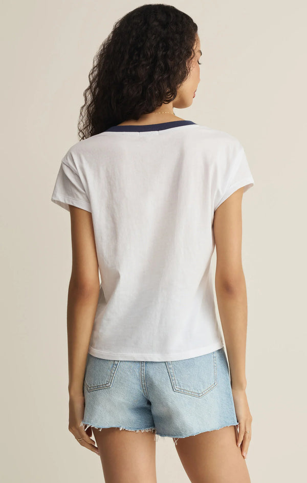 Modern Contrast V-Neck Tee