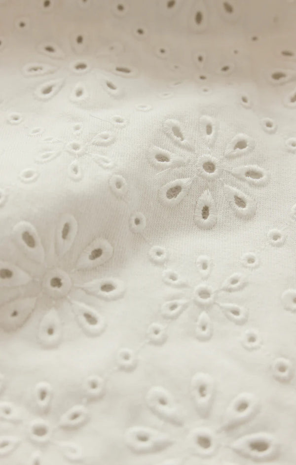 Mosaic Knit Eyelet Sweatshirt