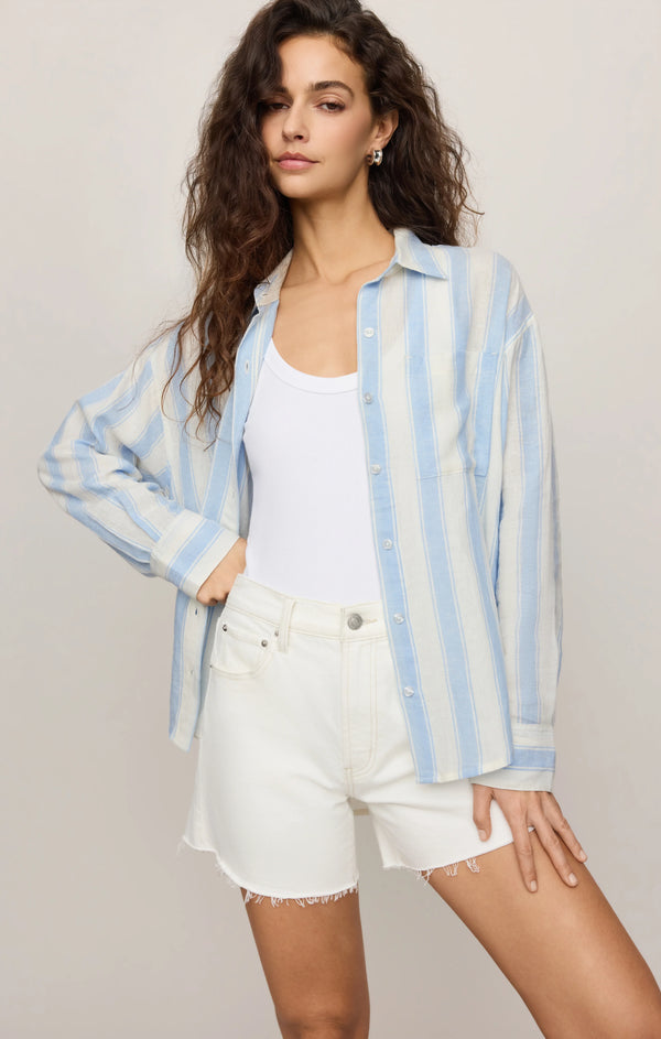 Perfect Striped Linen Button Up