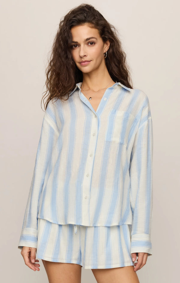 Perfect Striped Linen Button Up