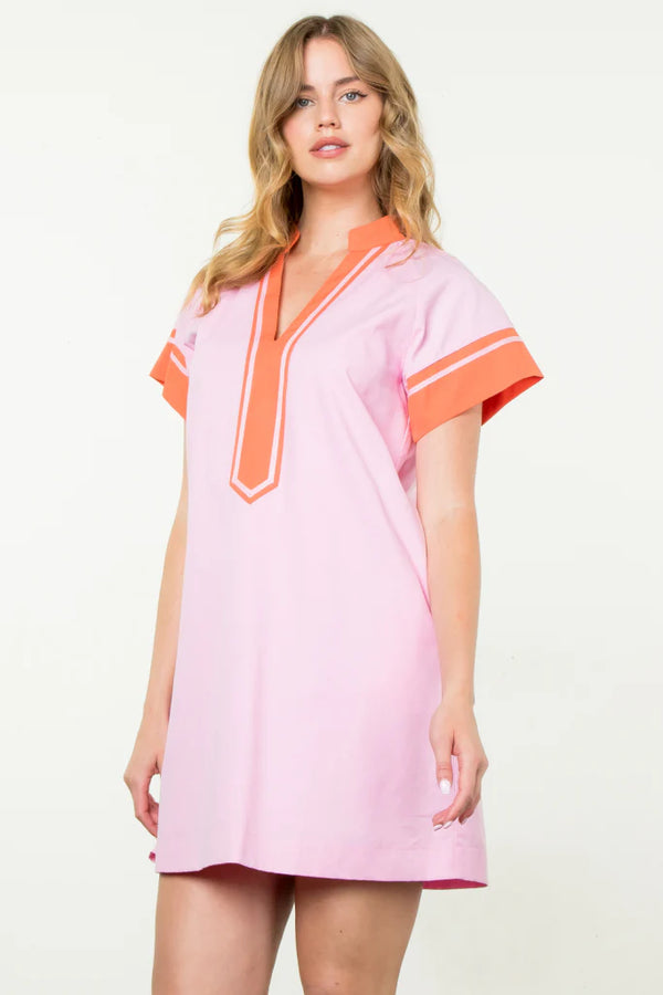 Short Sleeve V-Neck Dress