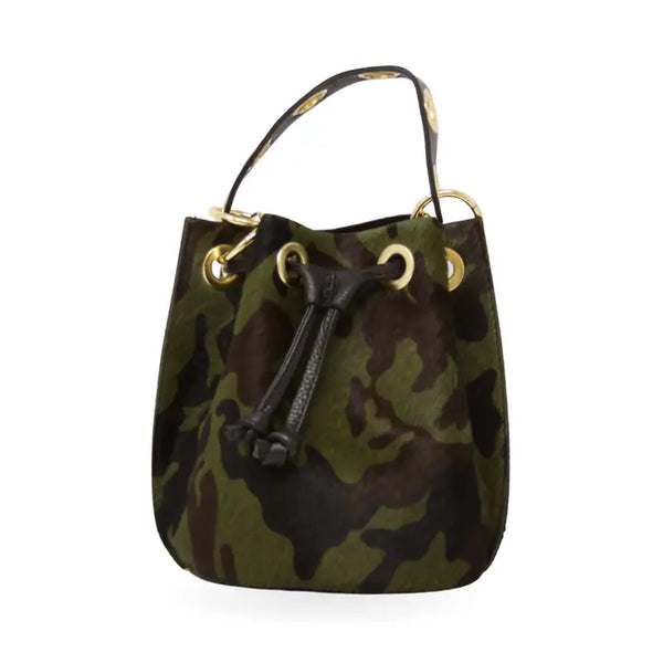 Genuine Leather & Cowhide Patterns Bucket Bag