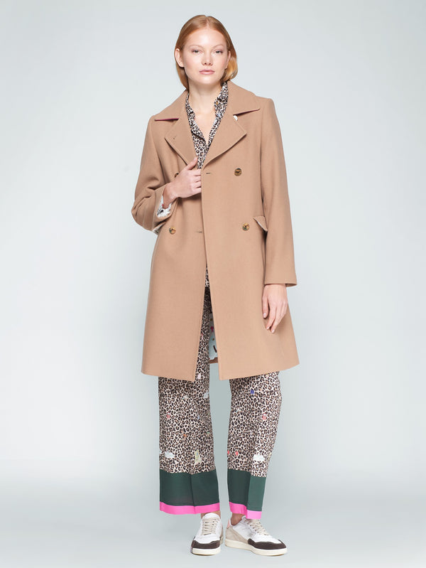 Camel Wool Double-Breasted Coat