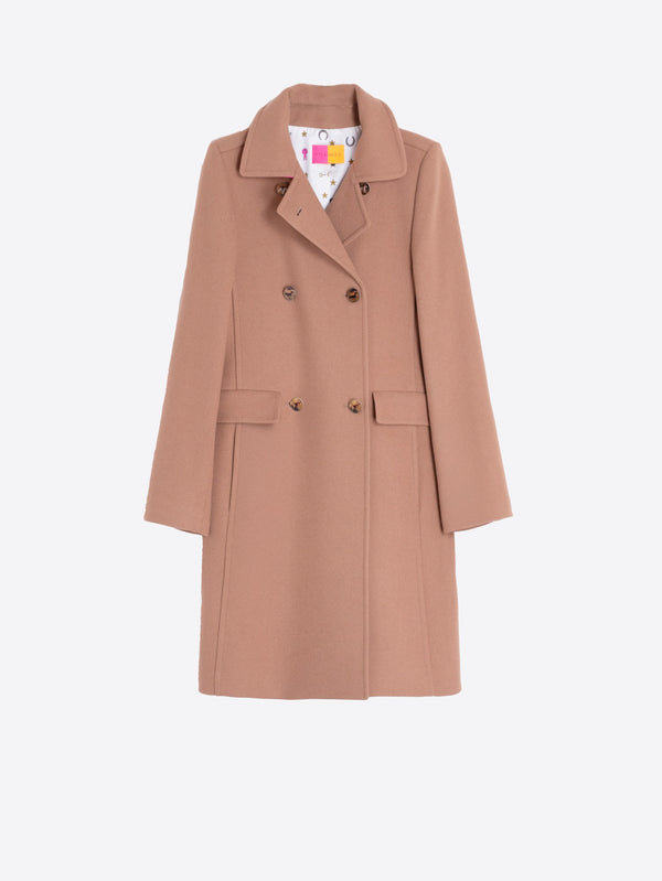 Camel Wool Double-Breasted Coat