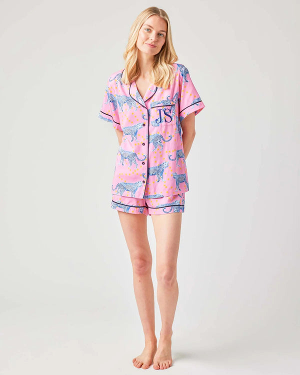 Cosmic Cheetah Pajama Shorts Set