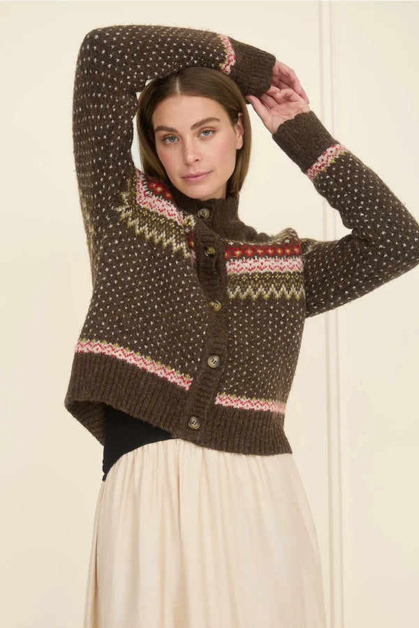 Fair Isle Button Up Cardigan
