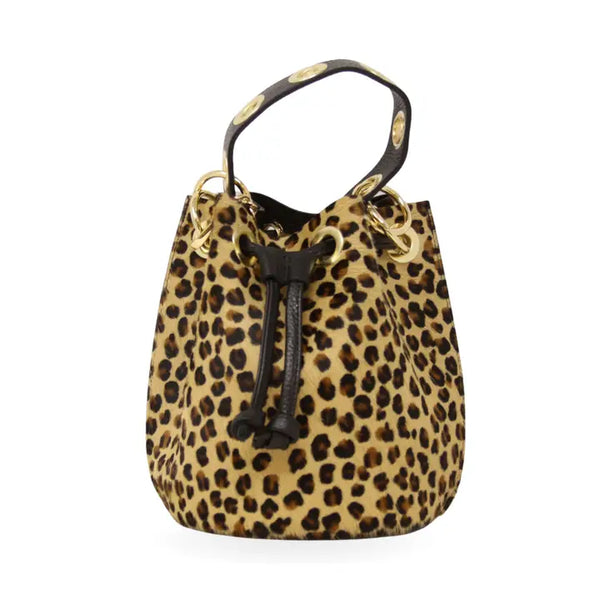 Genuine Leather & Cowhide Patterns Bucket Bag