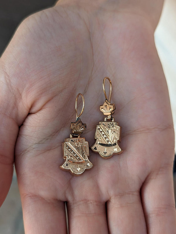 Victorian Gold Filled Botanical Earrings