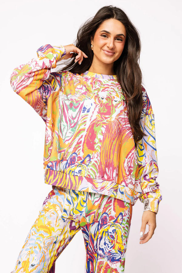 Rainbow Abstract Tiger Sweatshirt