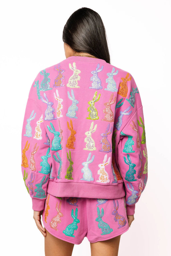 Purple Multi Easter Bunny Sweatshirt
