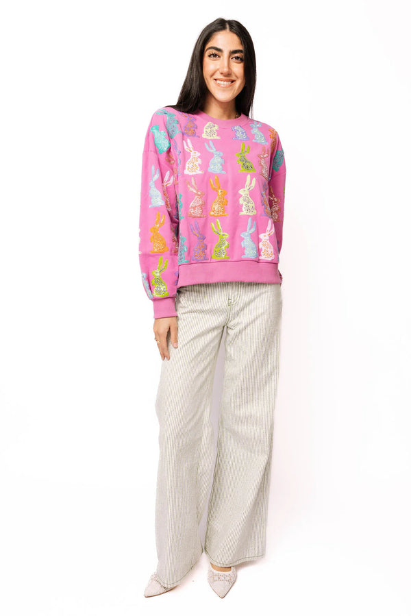 Purple Multi Easter Bunny Sweatshirt