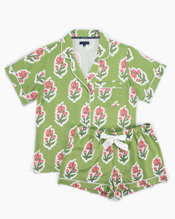 Floret Pajama Shorts Set
