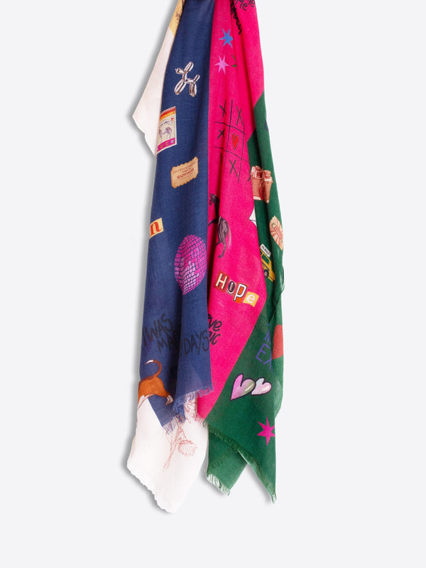 Graffiti Color Block Scarf