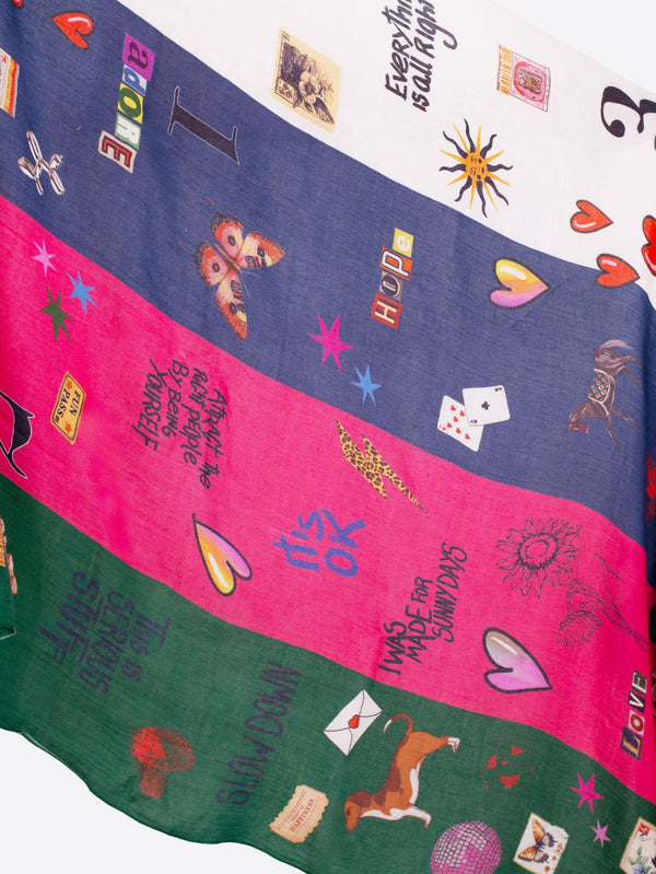 Graffiti Color Block Scarf