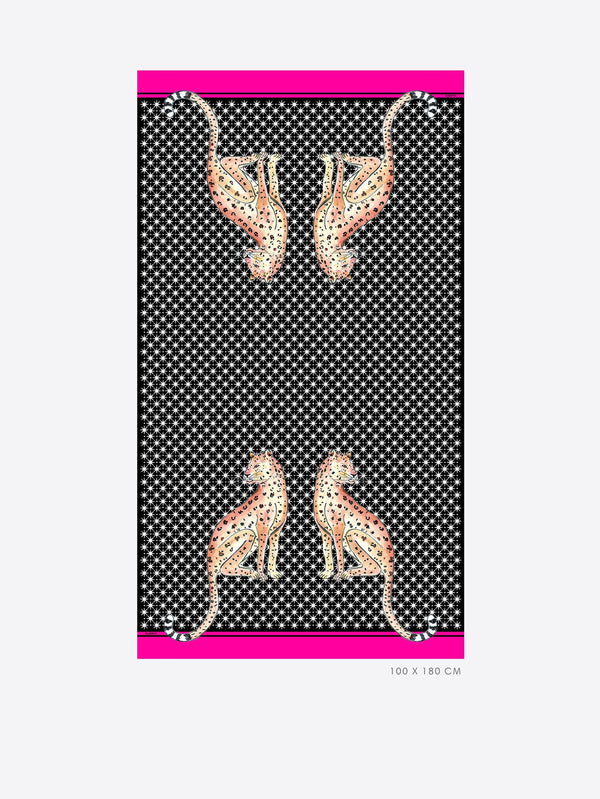 Leopard and Star Print Scarf