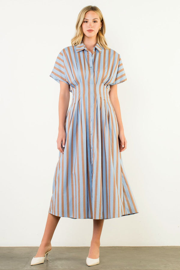 Striped Button Up Maxi Dress