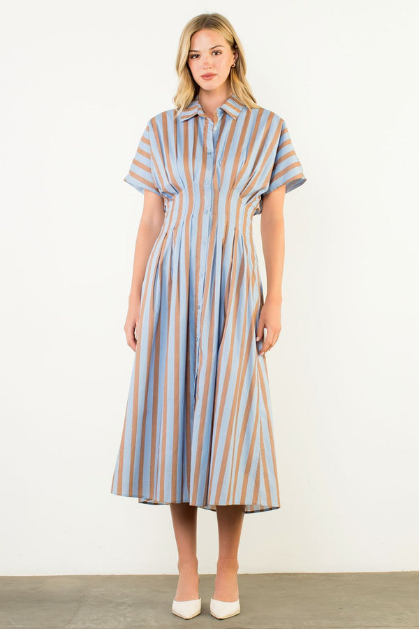 Striped Button Up Maxi Dress