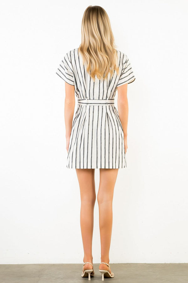 Short Sleeve Black & White Dress