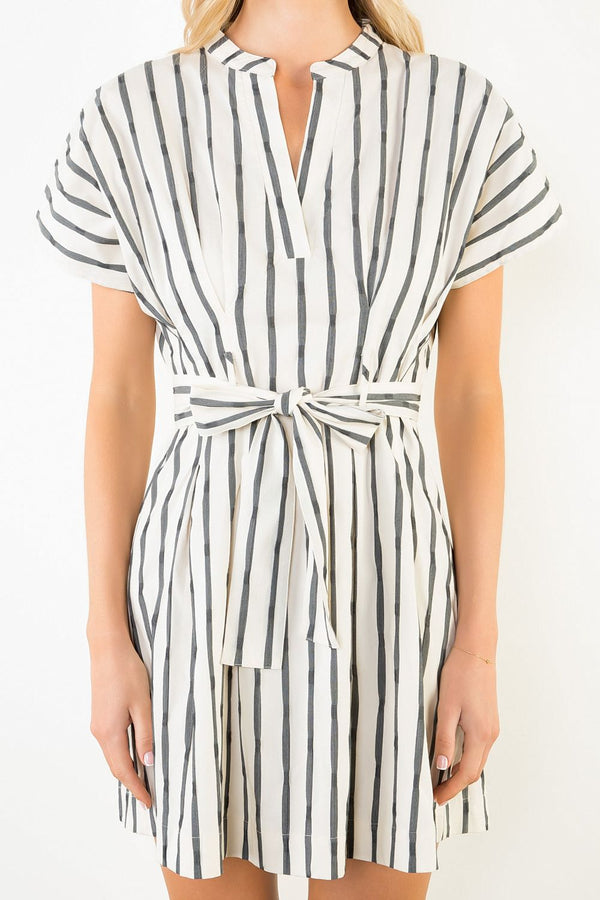 Short Sleeve Black & White Dress