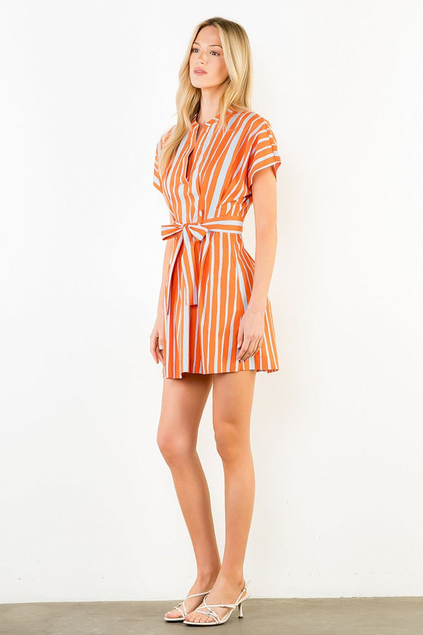 Short Sleeve Stripe Dress