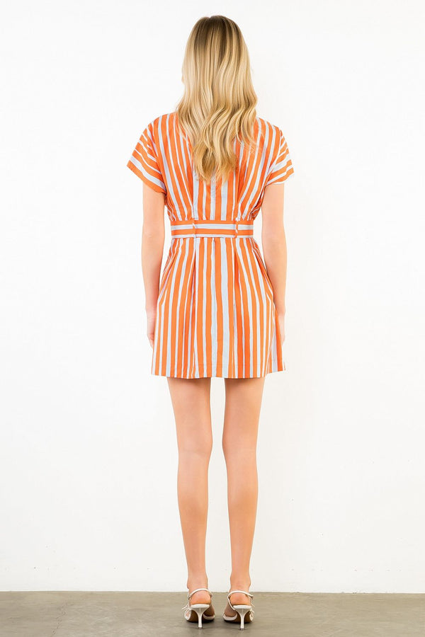 Short Sleeve Stripe Dress