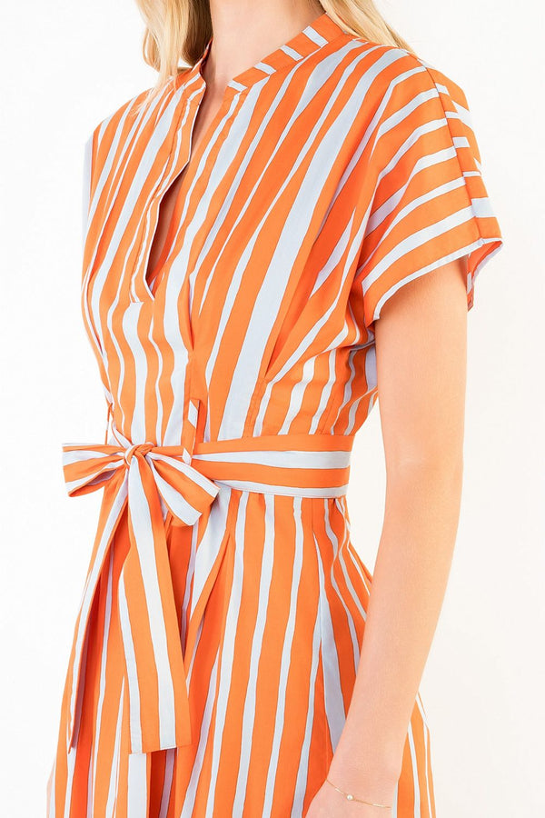 Short Sleeve Stripe Dress