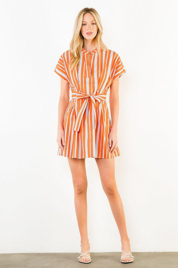 Short Sleeve Stripe Dress