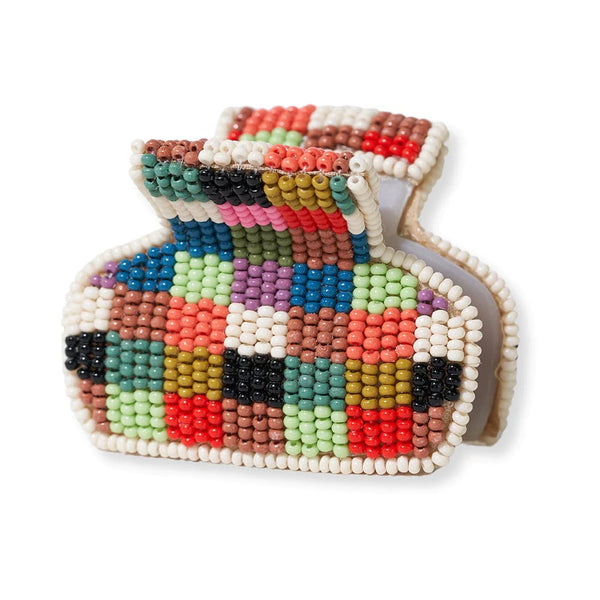 Gia Petite Multi-Color Checked Claw Hair Clip